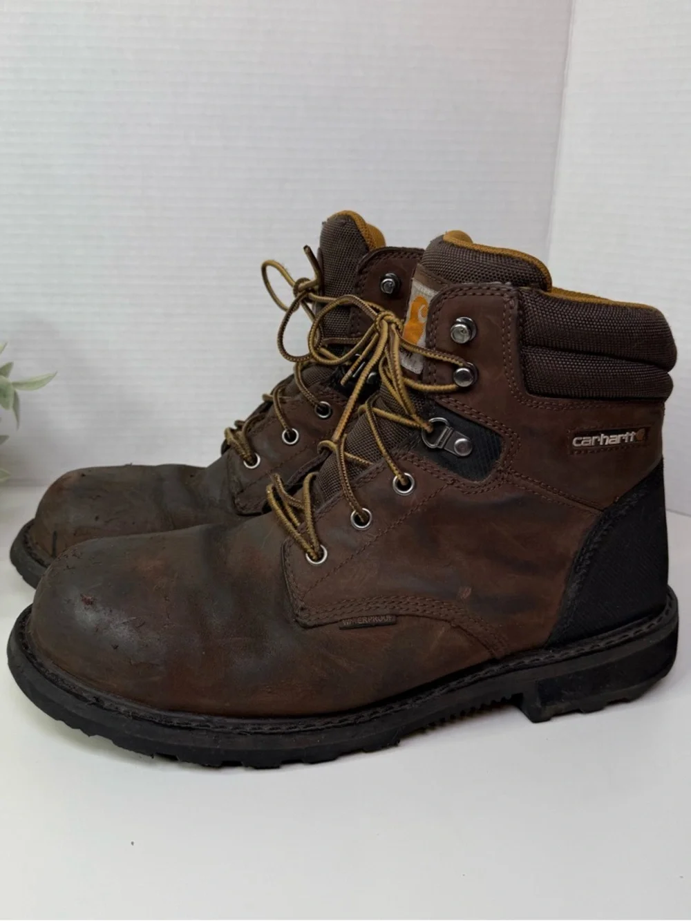 Carhartt CMW6273 Size 10W Brown Leather Waterproof Classic Men's Work Boots